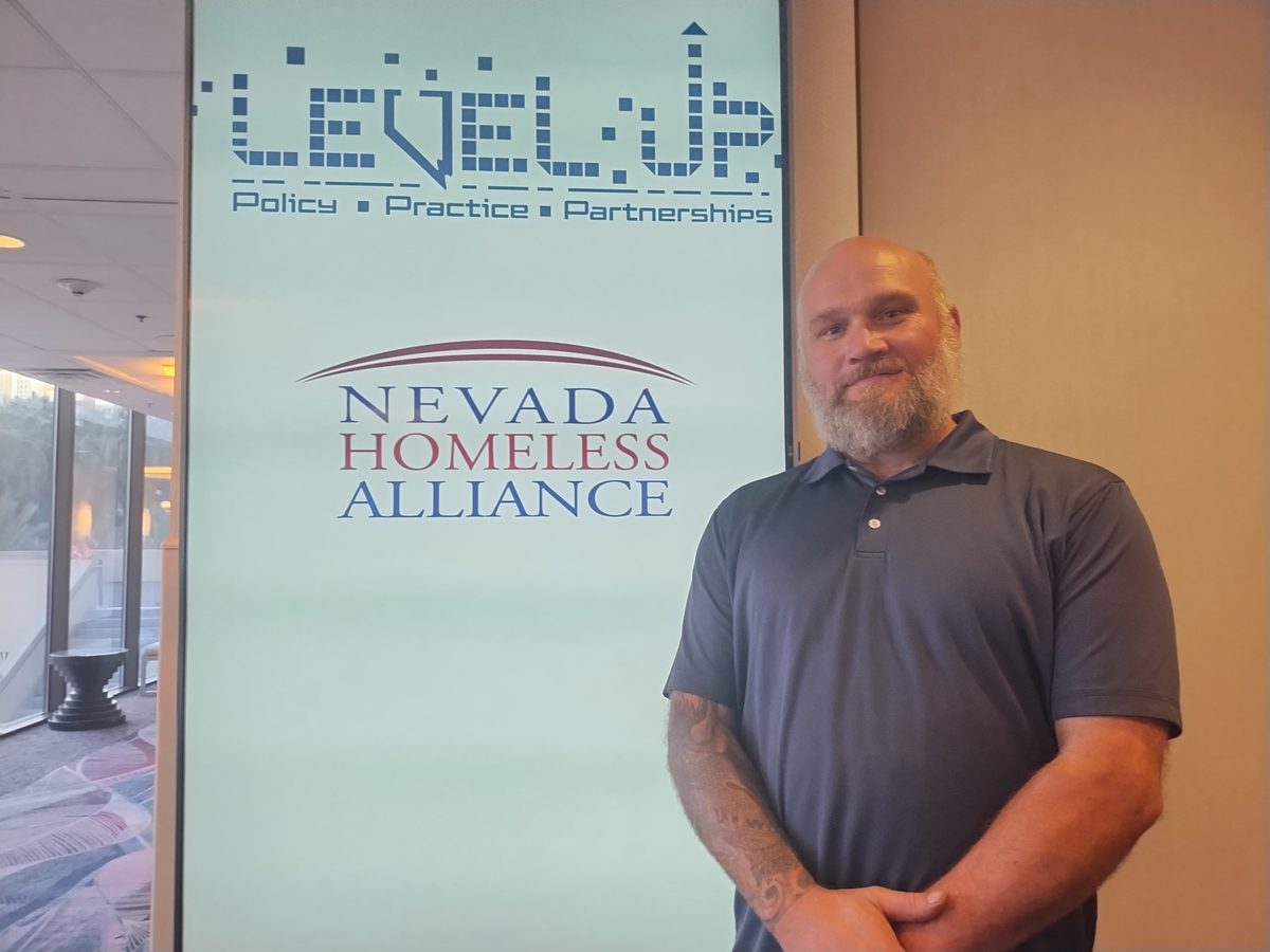Lawrence at the Nevada Homeless Alliance Level Up conference